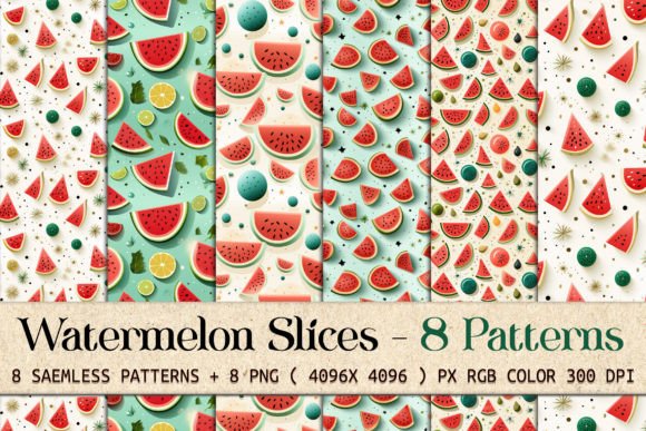 Brighten Your Brand: Watermelon Slices Seamless Patterns for Summer