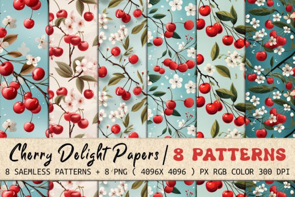 Cherry Delight: Seamless Patterns for Modern Design