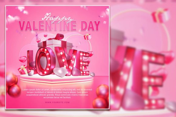 Design a Perfect Valentine's Celebration with a Square Flyer
