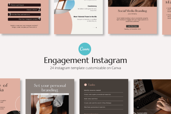 Engagement Canva Instagram Template: 24 Designs for Your Brand