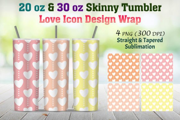 Love Icon Tumbler Wraps: Perfect for 20 & 30 Oz Projects