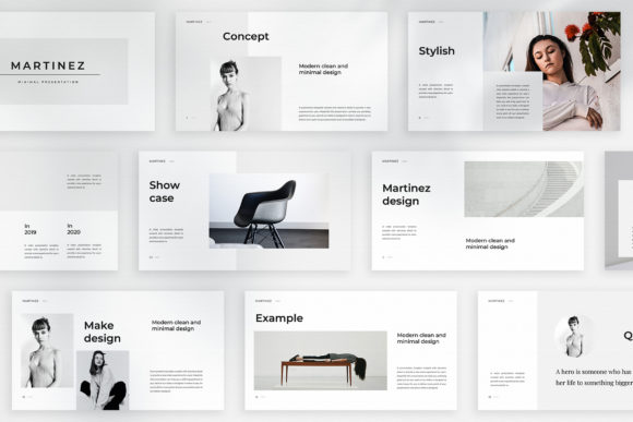 MARTINEZ: A Minimal Google Slides Template for Modern Media